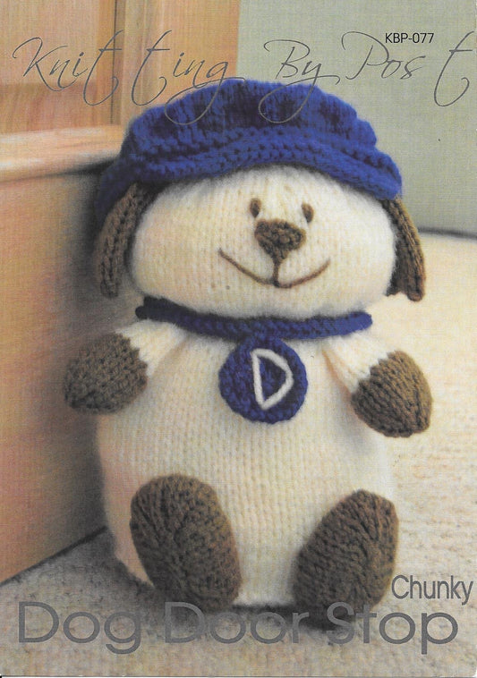 KBP077 Dog door stop toy in chunky knitting pattern