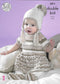 King Cole 3971 DK Comfort Prints and Comfort baby - 0 - 2 yrs Dress, Cardigan, Wrap over waistcoat, hat and bootees knitting pattern