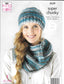 5639 King Cole Quartz Super Chunky ladies sweater, hat and cowl knitting pattern