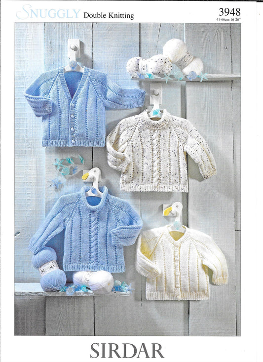 3948 Sirdar Snuggly dk cardigan and sweater knitting pattern
