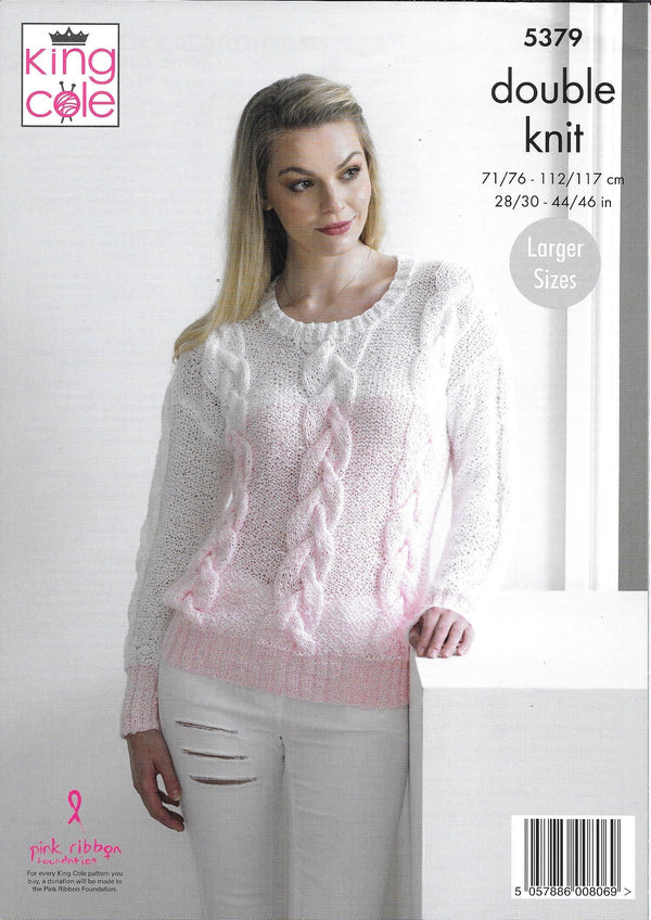 5379 King Cole Calypso Dk Ladies Cardigan and Sweater Knitting Pattern