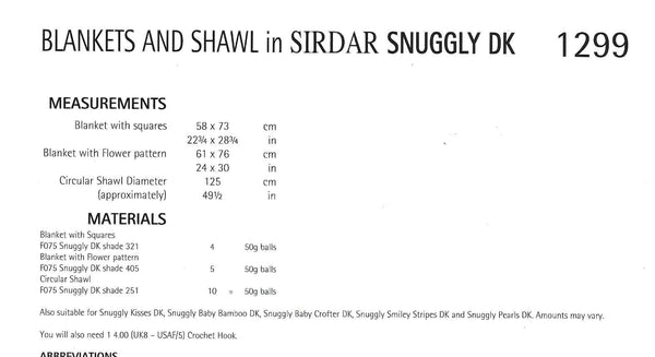 Sirdar 1229 Snuggly Dk Crochet Blankets and Shawl Crochet pattern