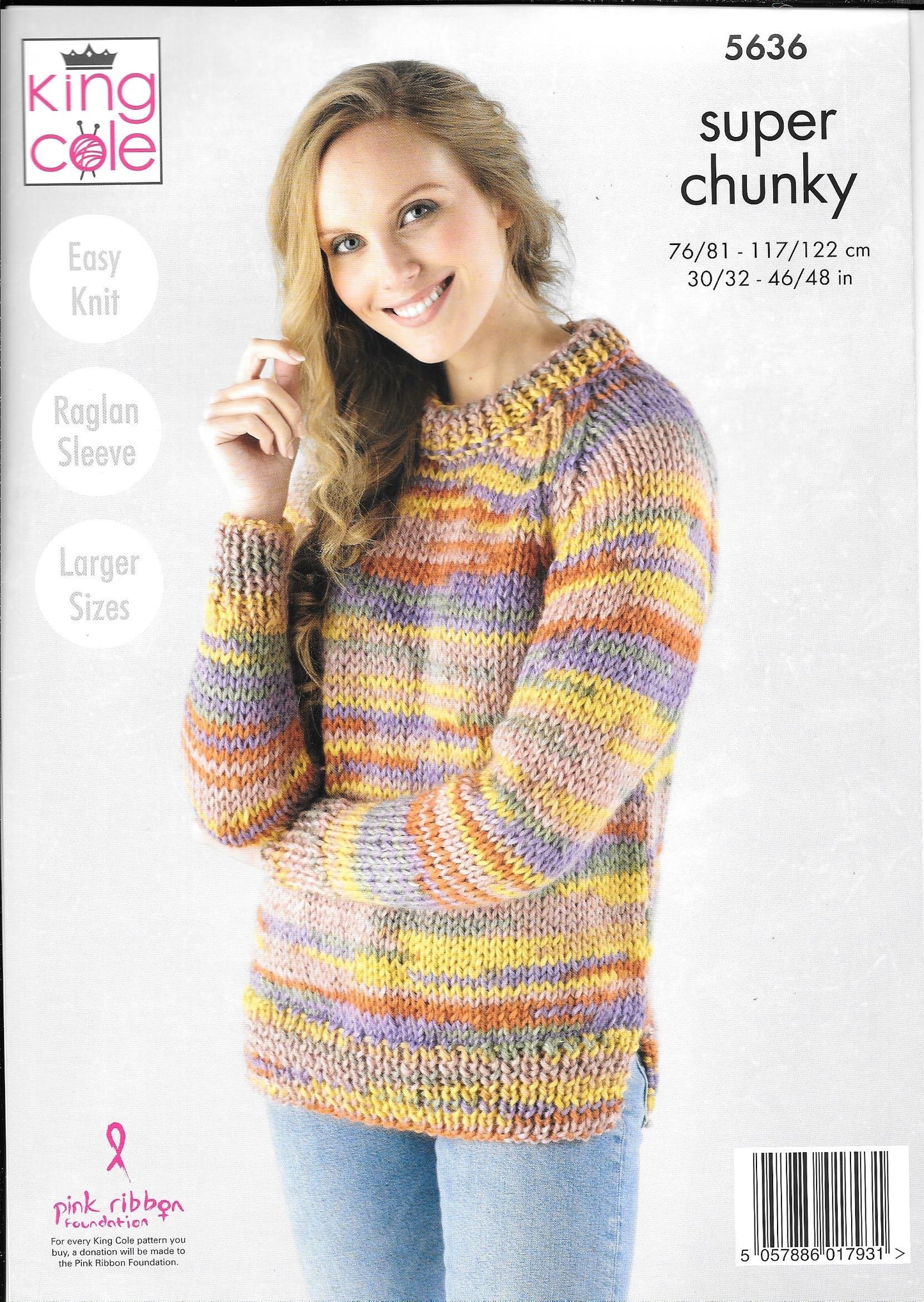 5636 King Cole Quartz Super Chunky ladies cardigan and sweater knitting pattern