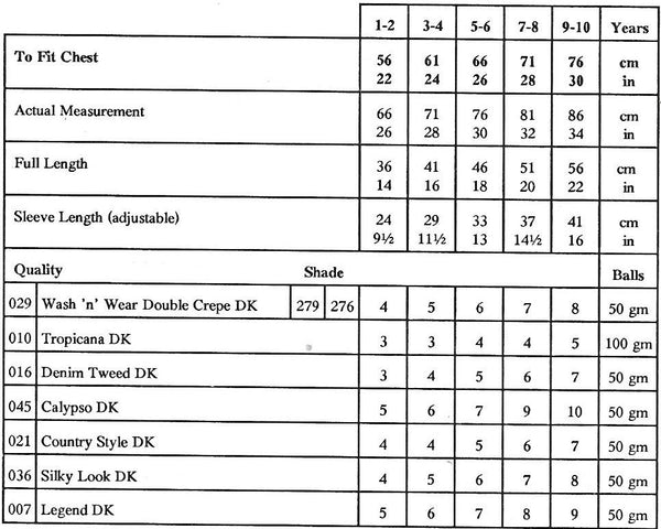 Sirdar 4161 - DK Child Cardigan knitting pattern