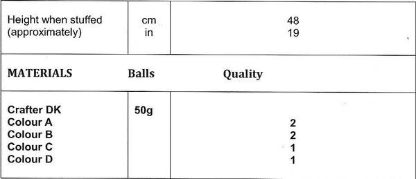 JB680 James C Brett Crafter Dk toy doll knitting pattern