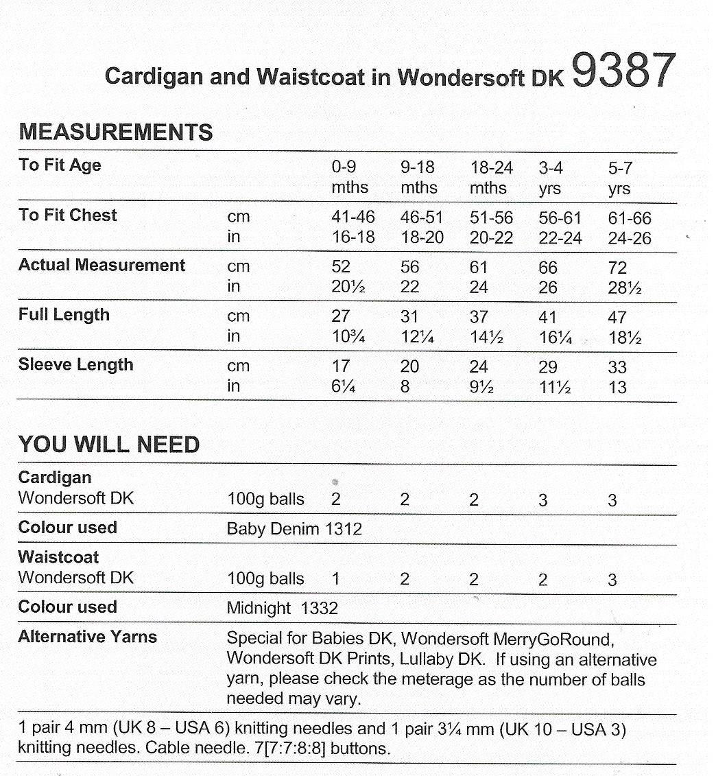 9387 Stylecraft Wondersoft dk baby childcardigan and waistcoat knitting pattern