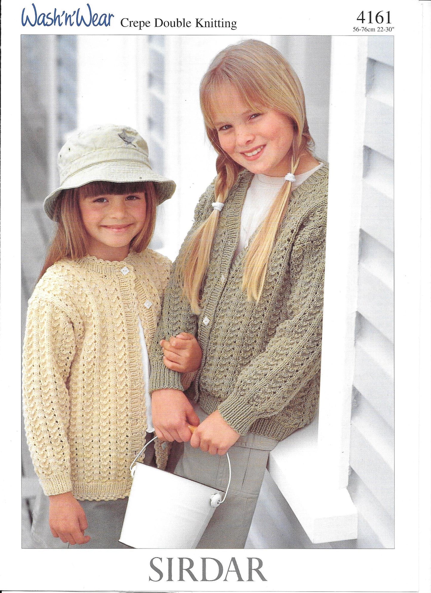 4161 Sirdar wash ‘n’ wear crepe dk child cardigan knitting pattern