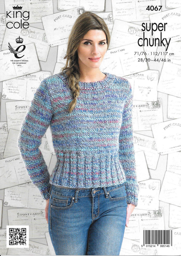 King Cole 4067 - Super Chunky Ladies Sweater knitting pattern