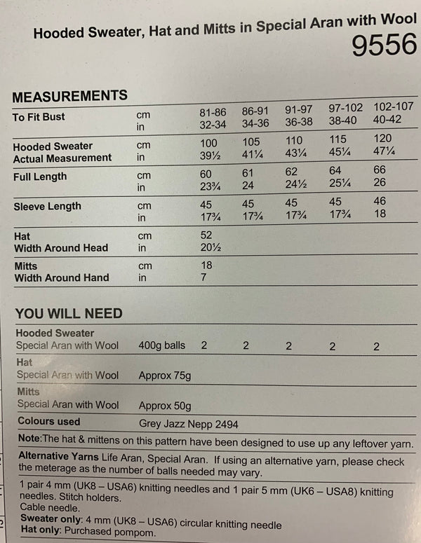Stylecraft 9556 Aran Ladies Sweater knitting pattern
