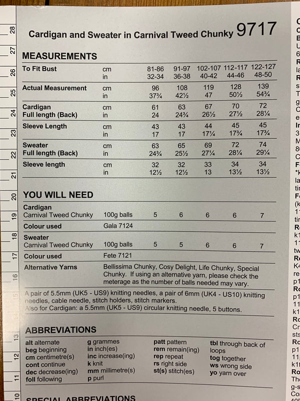 9717 Stylecraft Carnival Tweed chunky ladies cardigan and sweater knitting pattern
