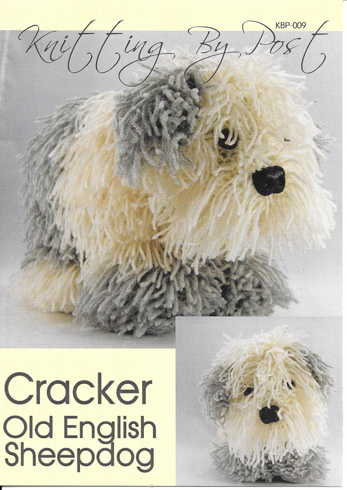 009 KBP009 Cracker Old English Sheepdog toy in Dk knitting pattern