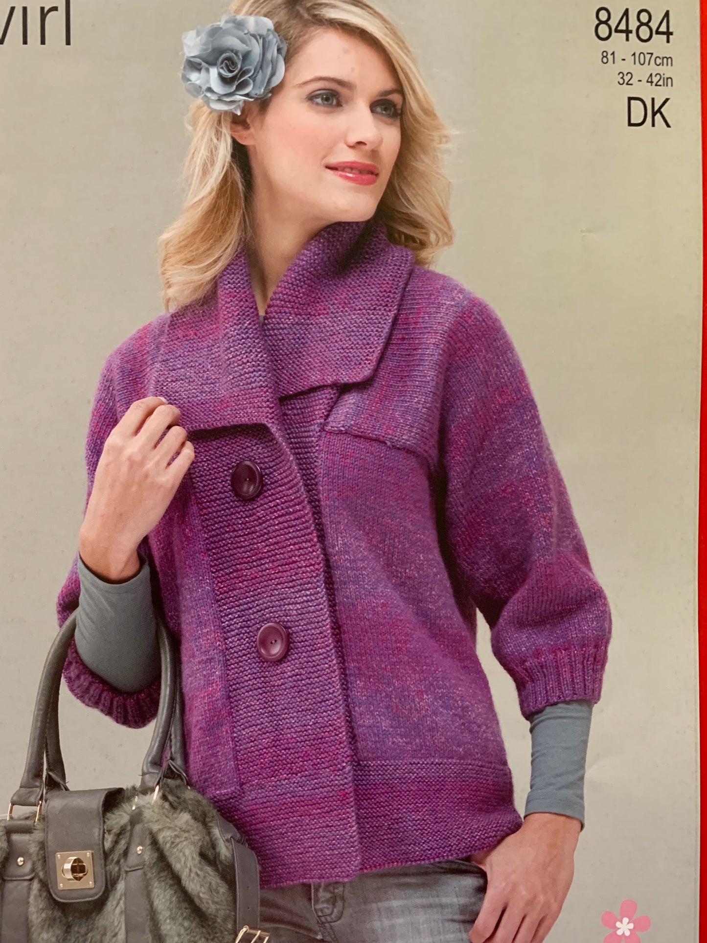 8484 Stylecraft Twirl dk ladies jacket knitting pattern