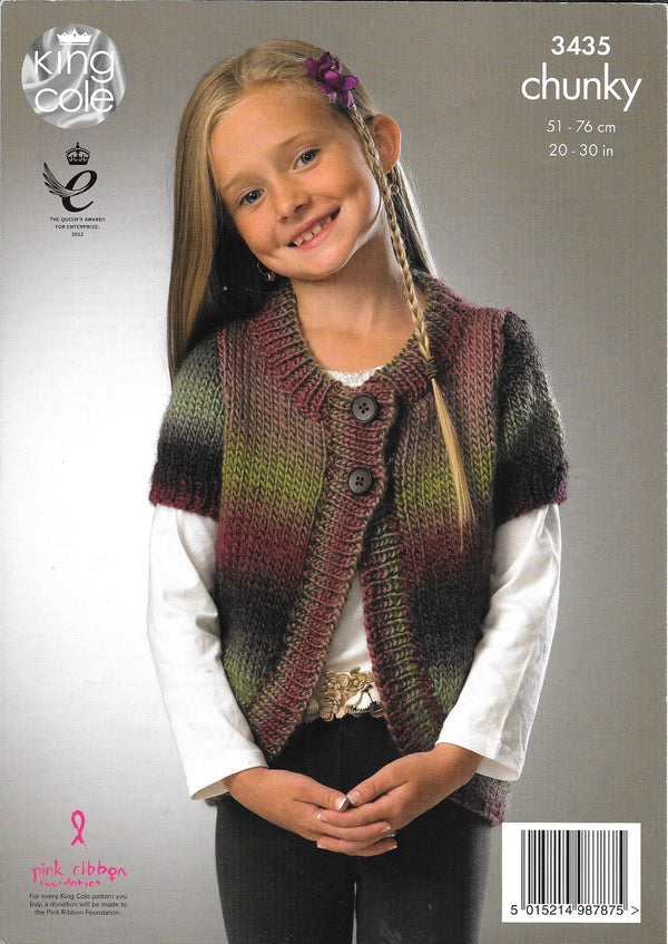 King Cole 3435 Chunky Riot Child Jacket knitting pattern