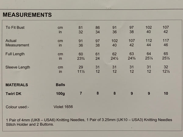 8484 Stylecraft Twirl dk ladies jacket knitting pattern