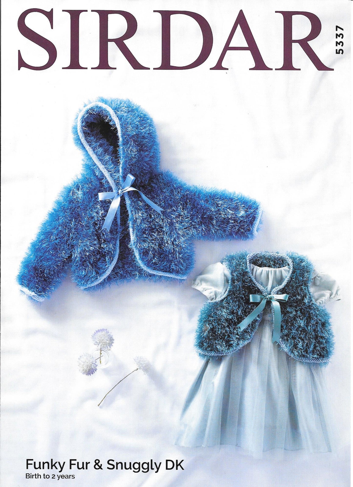 5337 Sirdar Funky Fur & Snuggly Dk Baby Child Boleros Knitting Pattern
