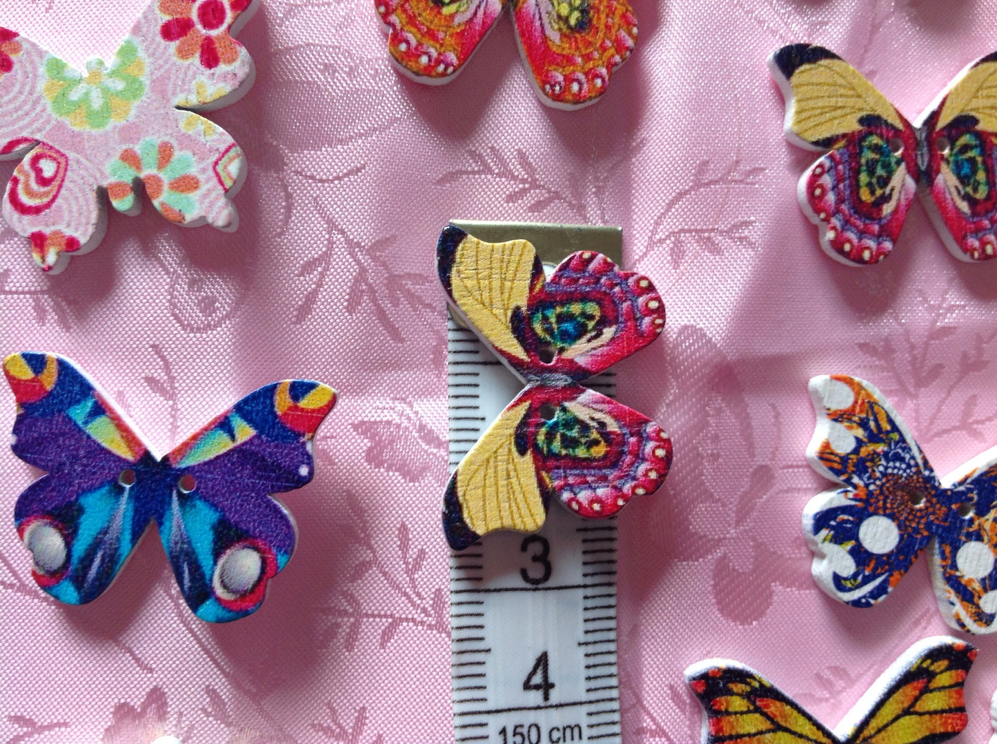 Large Wooden Butterfly Buttons