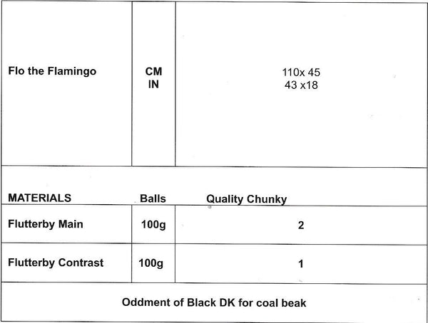 JB404 James C Brett Flutterby Toy Flamingo Crochet Pattern