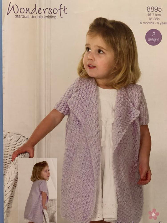 8895 Stylecraft Dk child’s longline cardigan