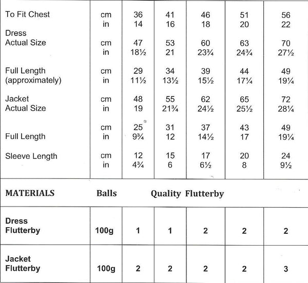 JB650 James C Brett Flutterby Chunky baby, girl dress and jacket knitting pattern