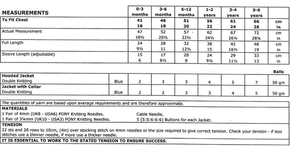 UKHKA 20 BABY DK Baby Hooded Jacket and jacket with collar knitting pattern