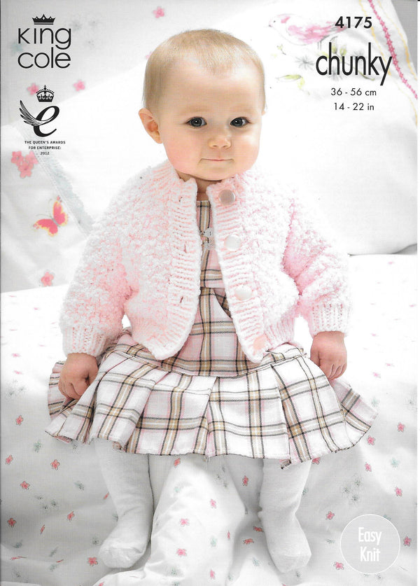 King Cole 4175 - Chunky Baby Cardigans knitting pattern