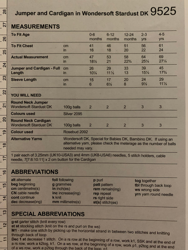 9525 Stylecraft Wondersoft dk Stardust baby cardigan and sweater knitting pattern