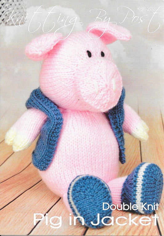 202 KBP202 Pig in Jacket toy in DK knitting pattern