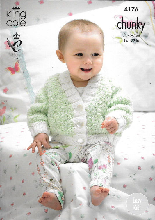 King Cole 4176 Chunky Baby Cardigans knitting pattern
