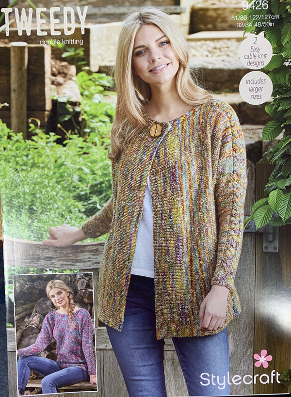 9426 Stylecraft Tweedy DK Ladies Cardigan & Sweater Knitting pattern