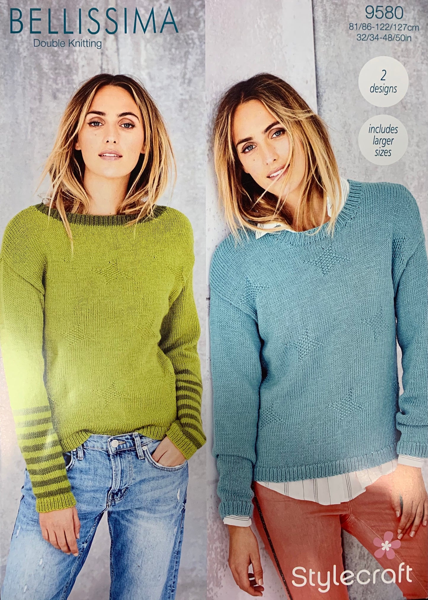 9580 Stylecraft Bellissima dk ladies sweaters knitting pattern