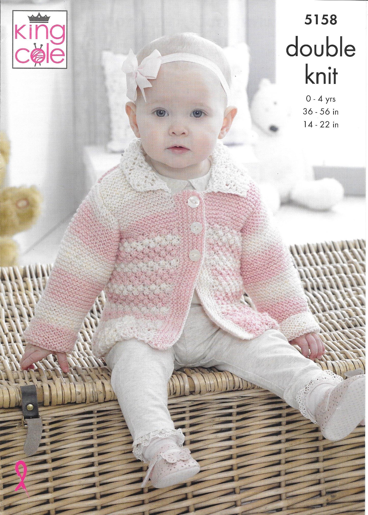 5158 King Cole Dk Baby Sweater, Jacket and Angel Top Knitting Pattern