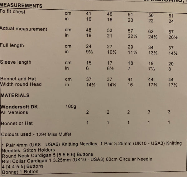 4554 Stylecraft Wondersoft dk baby cardigans, bonnet and hat knitting pattern