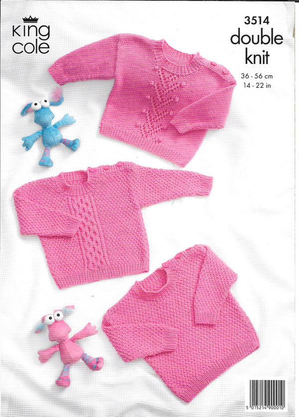 King Cole 3514 - Dk Cottonsoft baby - Child Sweaters knitting pattern