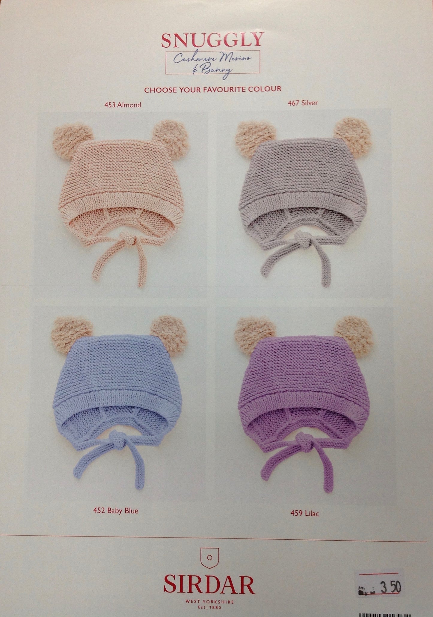 5303 Sirdar Snuggly DK Pattern for Baby Hats knitting pattern