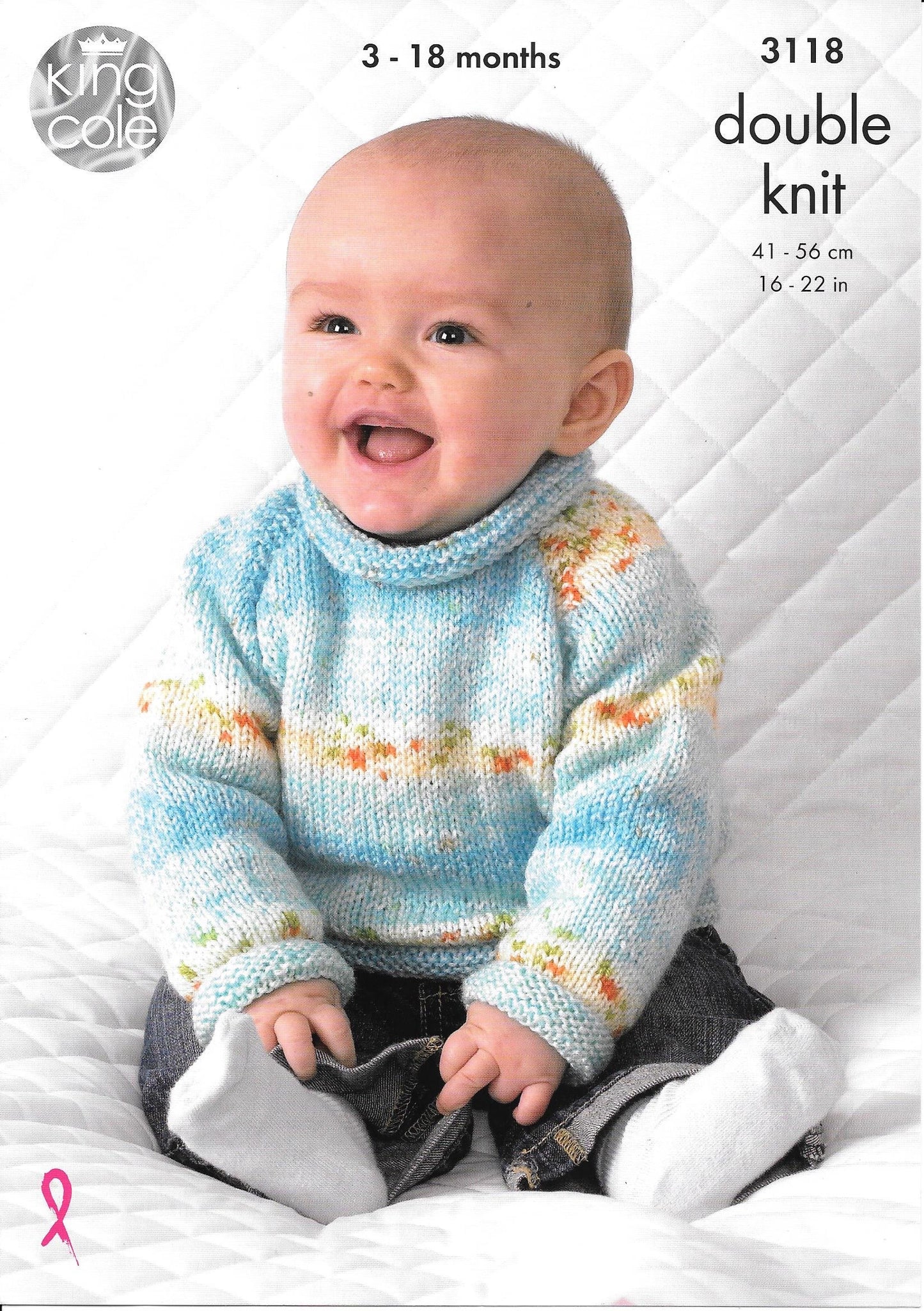 3118 King Cole Baby DK Baby Sweater and Cardigan Knitting Pattern