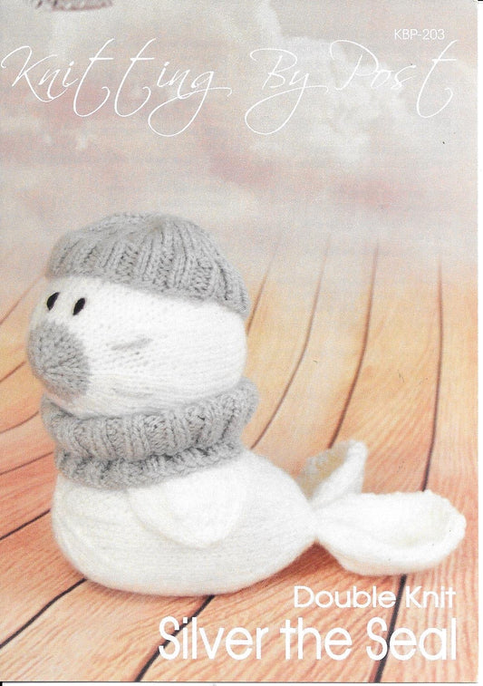 203 KBP203 Silver the Seal toy in DK Knitting pattern