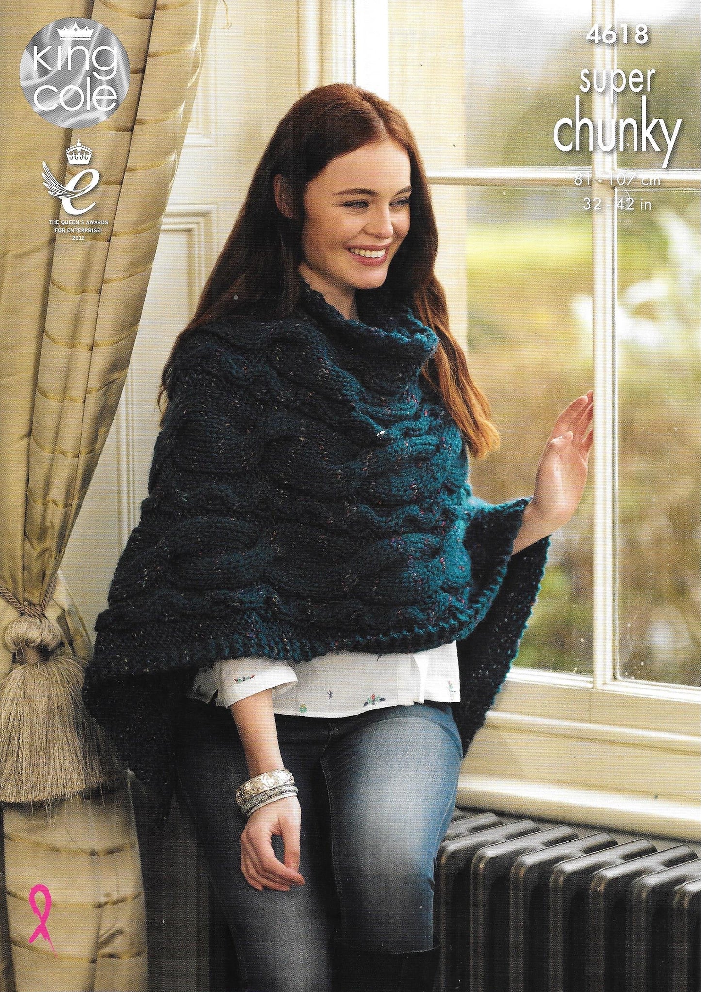 4618 King Cole super chunky ladies poncho and jumper knitting pattern