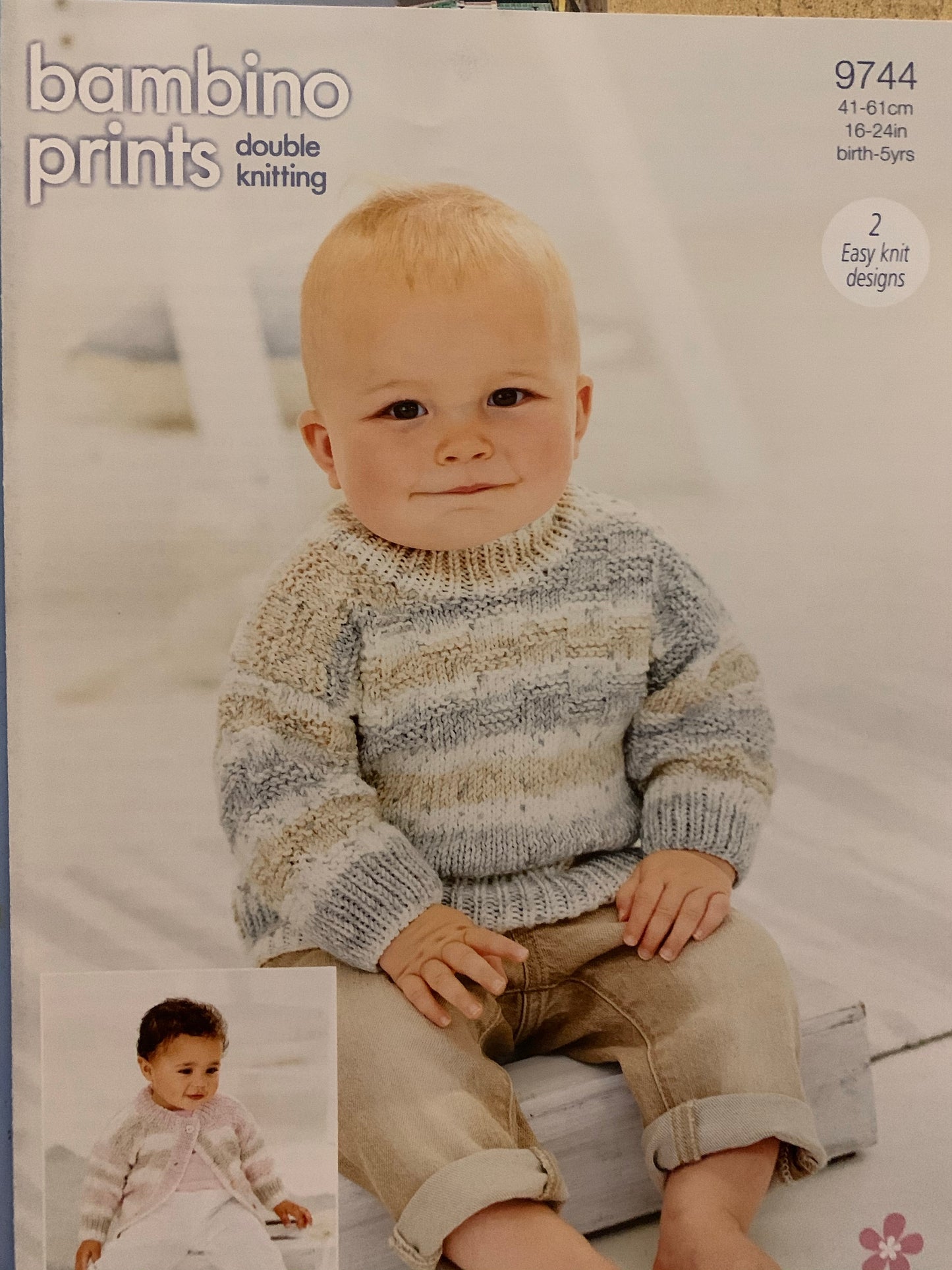 9744 Stylecraft baby Bambino prints dk baby cardigan sweater knitting pattern
