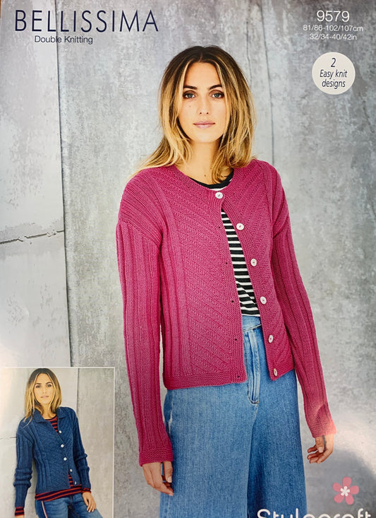 9579 Stylecraft Bellissima dk ladies cardigans knitting pattern