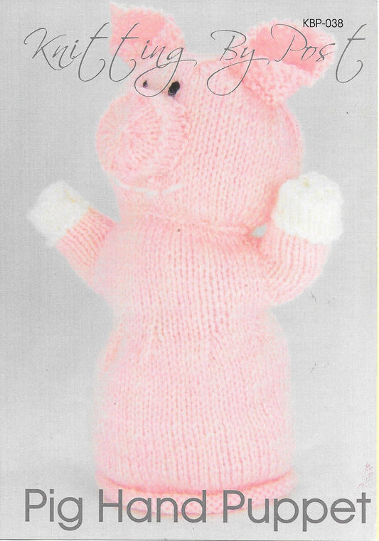 038 KBP038 Pig Hand Puppet toy in dk knitting pattern