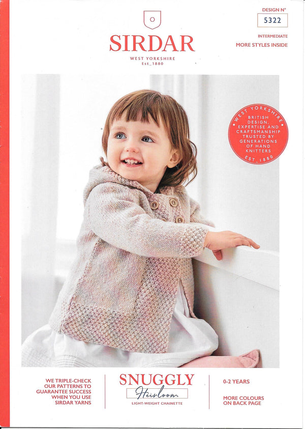 Sirdar 5322 Snuggly Heirloom Hooded Jacket Knitting Pattern