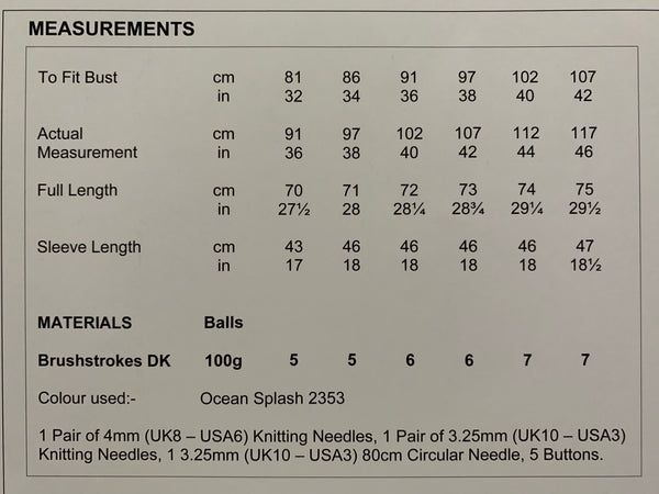 8513 Stylecraft Brushstrokes dk ladies jacket knitting pattern