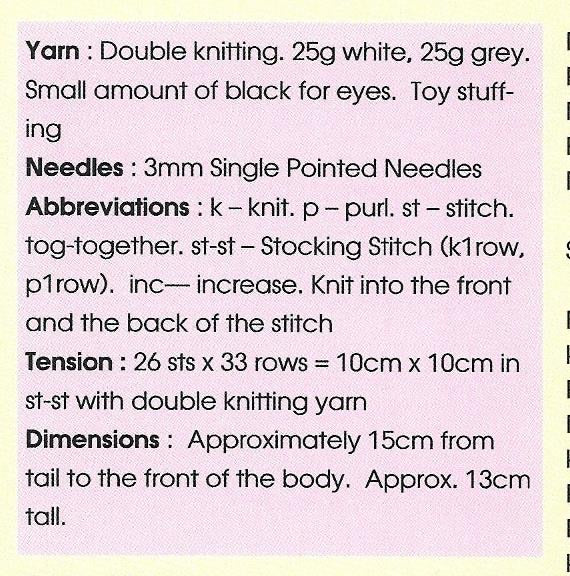 KBP-203 Silver the Seal Toy in DK Knitting pattern