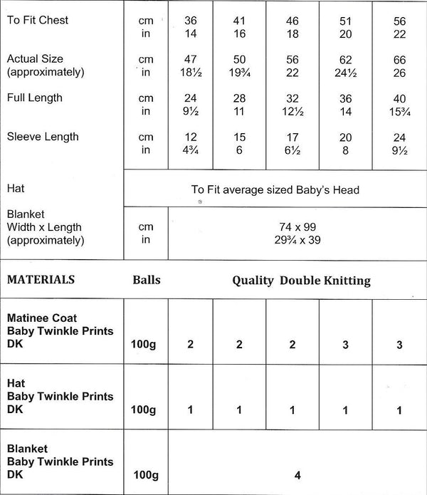 James C Brett JB683 Baby Twinkle Prints DK baby matinee jacket, hat and blanket knitting pattern