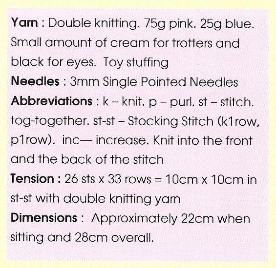KBP-202 Pig in Jacket Toy in DK knitting pattern