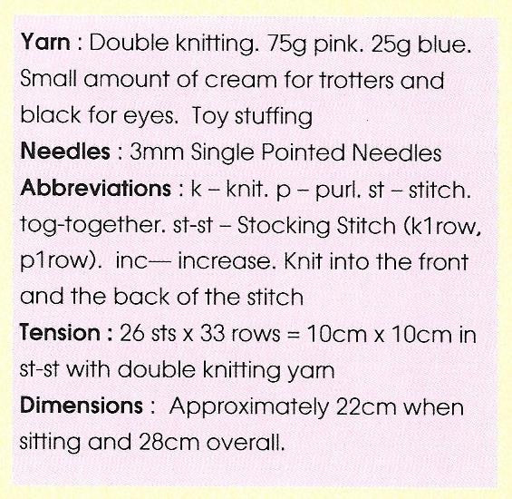 202 KBP202 Pig in Jacket toy in DK knitting pattern