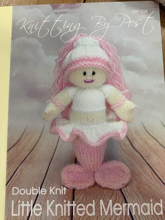 KBP-224 Little Knitted Mermaid soft toy in DK knitting pattern